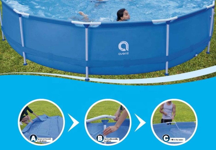 Ramano.pl - Basen ogrodowy na stelażu Avenli Ø 420 cm z pompą